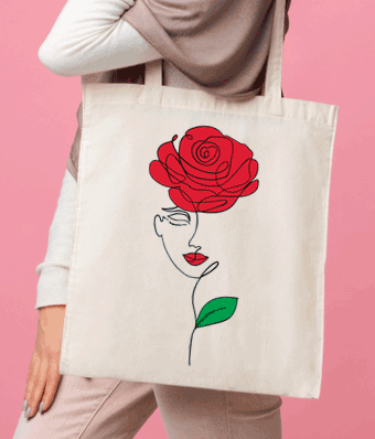 BEIGE CANVAS TOTE BAG